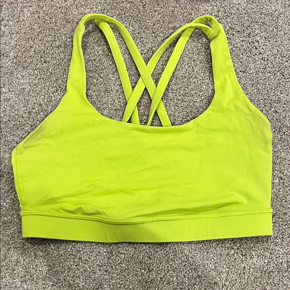 Lululemon Athletica Neon Yellow Sports Bra